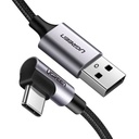 Cable Ugreen US284 USB-A a USB-C Angulo Recto 2M 50942 - Gris