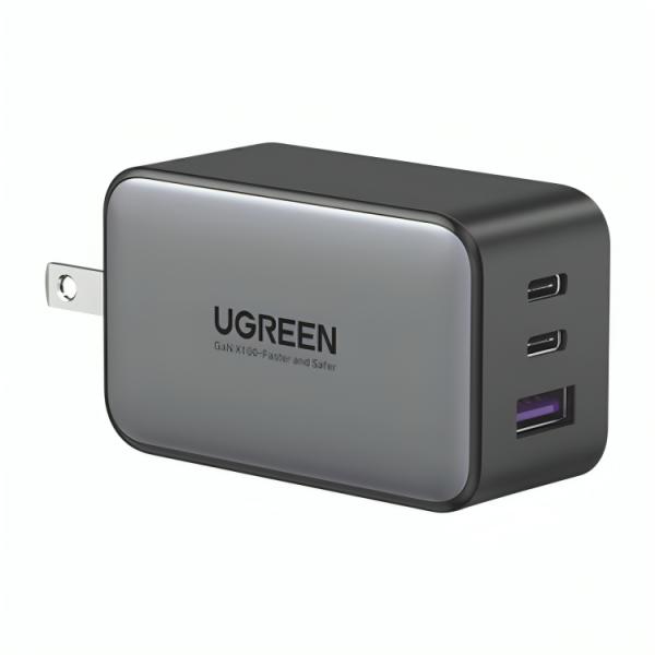 [AC6003] Cargador de Pared Ugreen CD244 2 Puertos USB-C y 1 Puerto USB-A Carga Rapida Total de 65W 10334 - Gris/negro