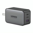 Cargador de Pared Ugreen CD244 2 Puertos USB-C y 1 Puerto USB-A Carga Rapida Total de 65W 10334 - Gris/negro