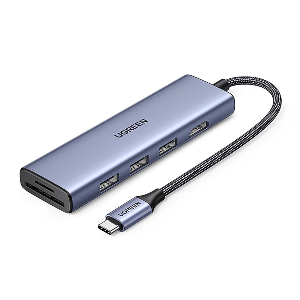 [AC10010] Hub Ugreen CM511 USB-C con 3 Puertos USB-A 3.0 1 Puerto HDMI y Puerto para Tarjetas Sd/tf 20956A - Gris