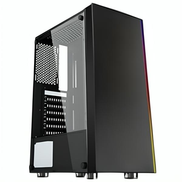[CP3088] Case Gaming RGB Eagle Warrior Cg11q3ra001c Mid Tower Ventilador 1 de 120MM con Vidrio Lateral y Tira RGB - Negro