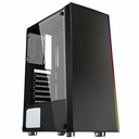 Case Gaming RGB Eagle Warrior Cg11q3ra001c Mid Tower Ventilador 1 de 120MM con Vidrio Lateral y Tira RGB - Negro