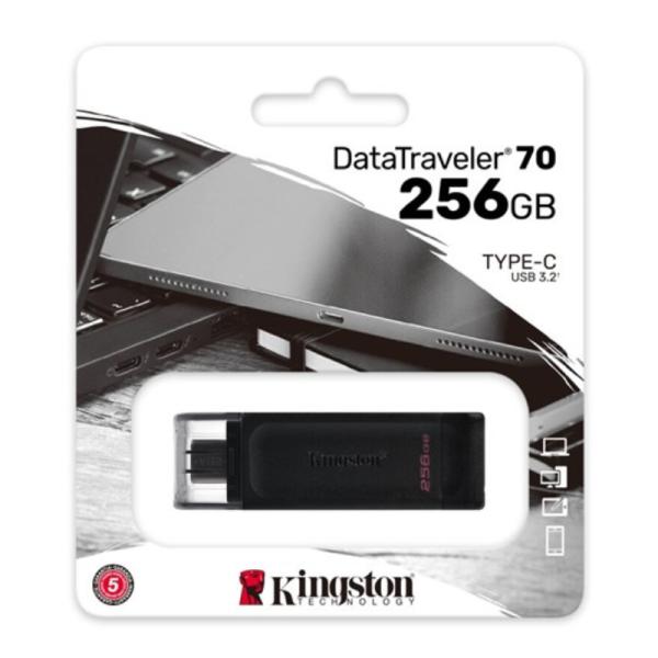 [AM9002] Memoria USB 256GB Kingston Data Traveler 70 USB-C 3.2 Gen 1 Dt70/256gb - Negro