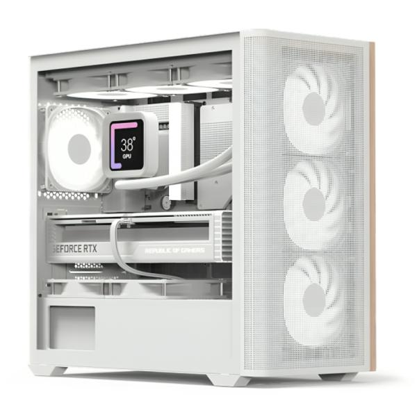 [CP3102] Case Gaming RGB Aerocool D301A Mini Tower Ventiladores 4 de 120MM con Vidrio Lateral y Malla Frontal D301A-G-WT-V2 - Blanco