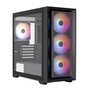 Case Gaming RGB Aerocool Tern Mini Mini Tower Ventiladores 4 de 120MM con Vidrio Lateral y Malla Frontal Tern MINI-G-BK-V2 - Negro
