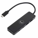 Hub Unno Tekno HB1012BK USB-C 4 Puertos 2 USB-C 3.0 2 USB-A 3.0 5 Gbps - Negro
