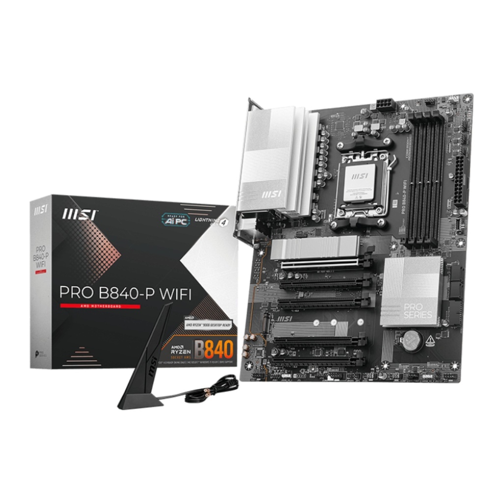 [CP8070] Tarjeta Madre Msi PRO B840-P WIFI AM5 Atx DDR5 911-7E57-001 Negro / Blanco - Negro / Blanco