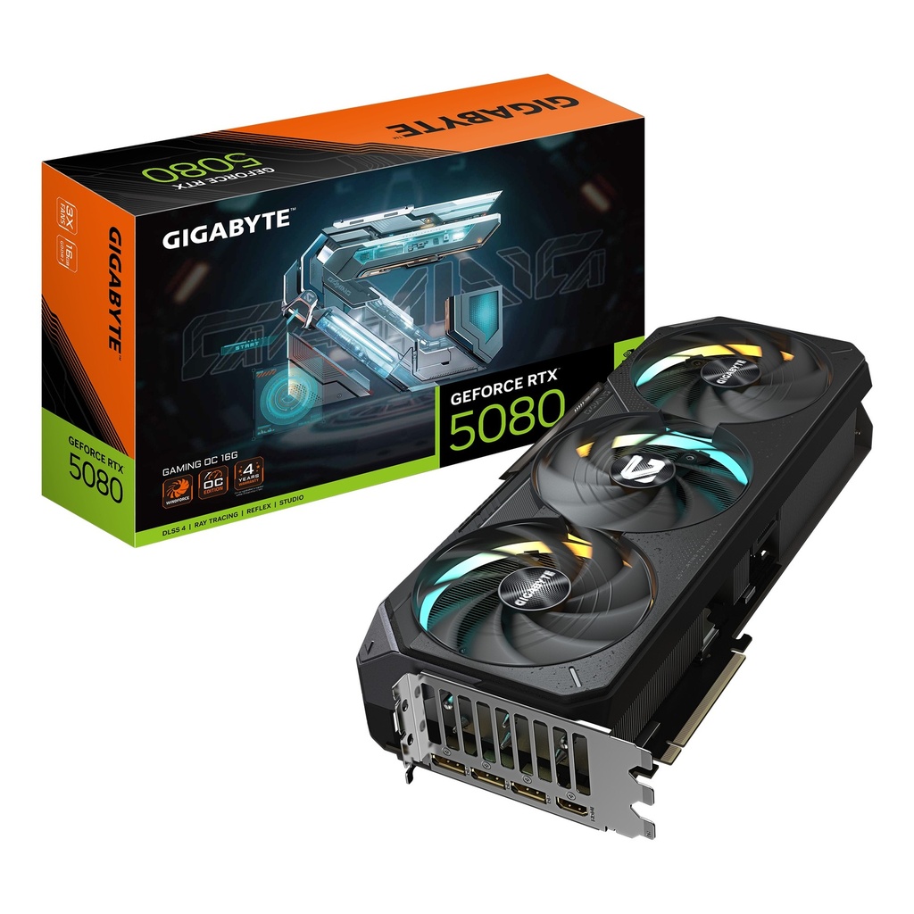 [CP7035] Tarjeta de Video Gigabyte Geforce Rtx 5080 Gaming Oc 16G GDDR7 2730 Mhz GV-N5080GAMING OC-16GD - Negro