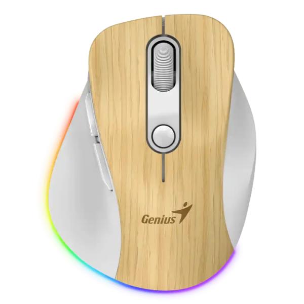 [PF5041] Mouse RGB Genius Ergo 9000S PRO Inalámbrico Bluetooth 2400 Dpi 31030039407 - Madera