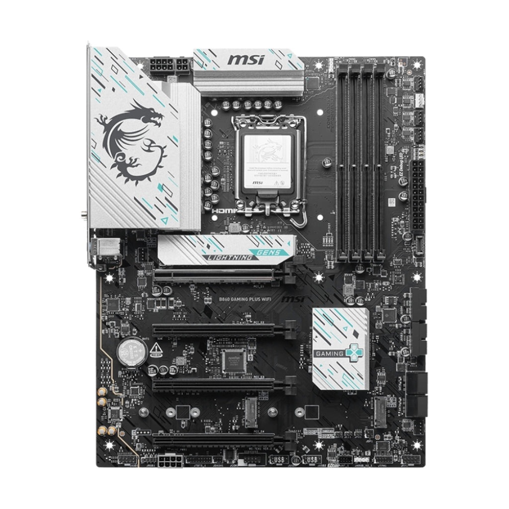 [CP8093] Tarjeta Madre Msi B860 Gaming Plus WIFI LGA1851 Atx DDR5 911-7E41-003 - Negro / Blanco