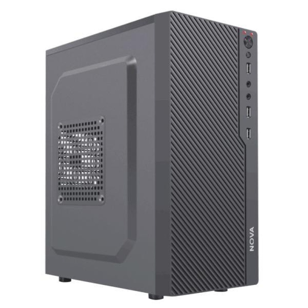 Case Nova Cm04ktra002c Mini Tower Sin Ventilación Incluida con Panel Lateral y con Fuente de Poder Pe600rnf013c - Negro