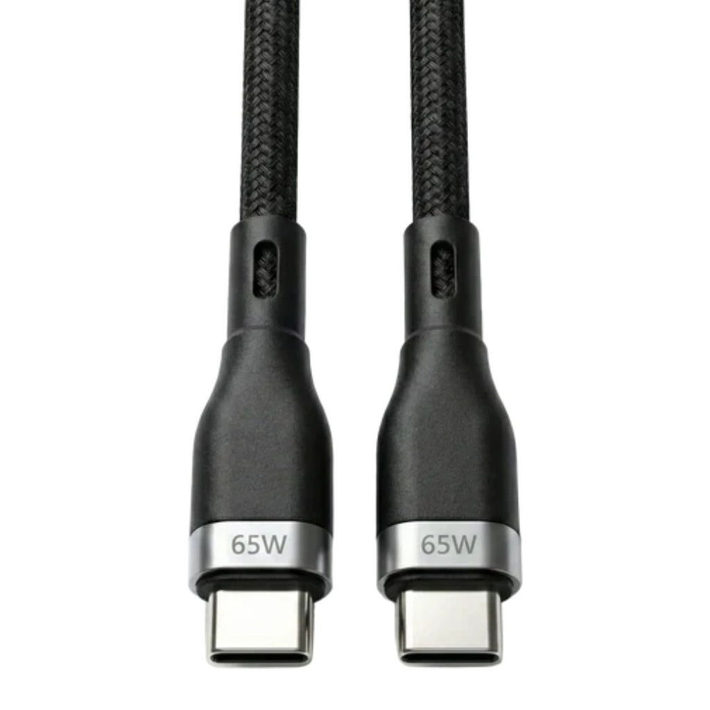 [AC3074] Cable USB-C a USB-C Nova FAD31918001C 65W 1.8m Nylon Carga Rapida - Negro