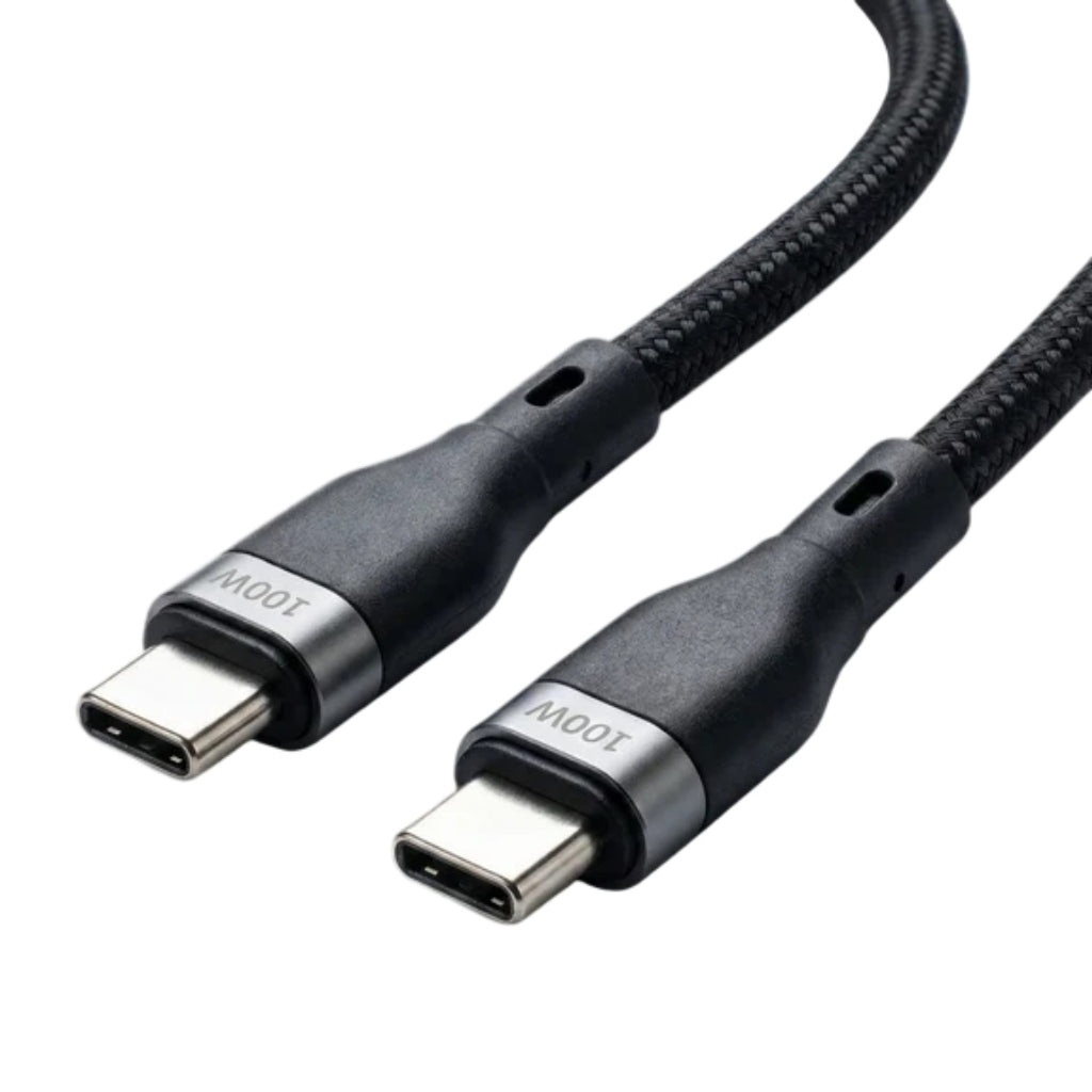 [AC3075] Cable USB-C a USB-C Nova FAD32131001C 100W 3M Nylon Carga Ultra Rapida - Negro