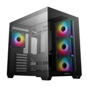 Case Deepcool CG530 4F Mid Tower Ventiladores 4 de 120MM con Vidrio Lateral y Frontal R-CG530-BKADA4-G-1 - Negro