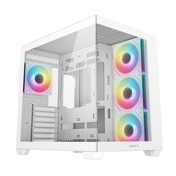 [CP3128] Case Deepcool CG530 4F Wh Torre Media Plastico y Acero 3 Abanicos Laterales y 1 Abanico Trasero R-CG530-WHADA4-G-1 - Blanco