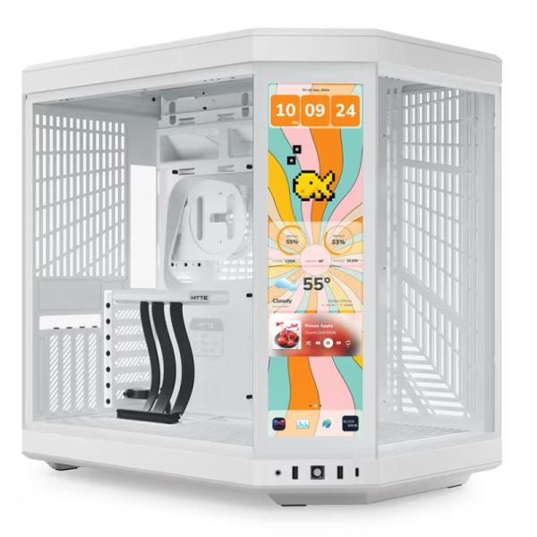 [CP3132] Case Hyte Y70 Touch Infinite Torre Media Vidrio Templado con Pantalla Táctil 14.9" Gen 3 CS-HYTE-Y70TTI-WW - Blanco