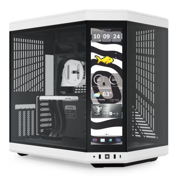 [CP3133] Case Hyte Y70 Touch Infinite Torre Media Vidrio Templado con Pantalla Táctil 14.9" Gen 3 CS-HYTE-Y70TTI-WB - Blanco/negro