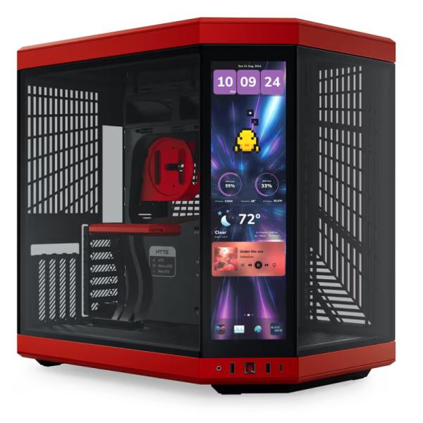 [CP3134] Case Hyte Y70 Touch Infinite Torre Media Vidrio Templado con Pantalla Táctil 14.9" Gen 3 CS-HYTE-Y70TTI-RB - Rojo/negro