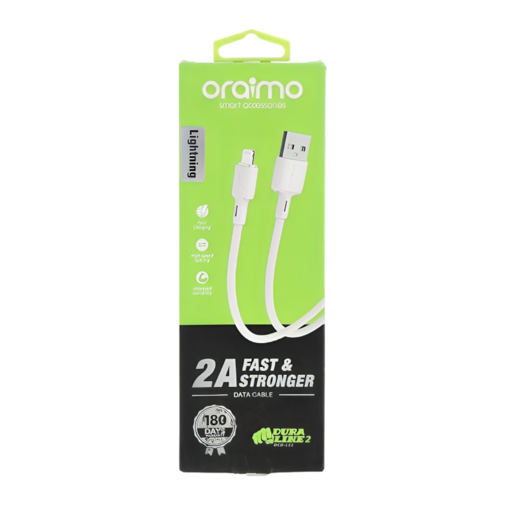 [AC3087] Cable USB-A a Lightning Oraimo Dura Line 2 2A 1M OCD-L53 - Blanco