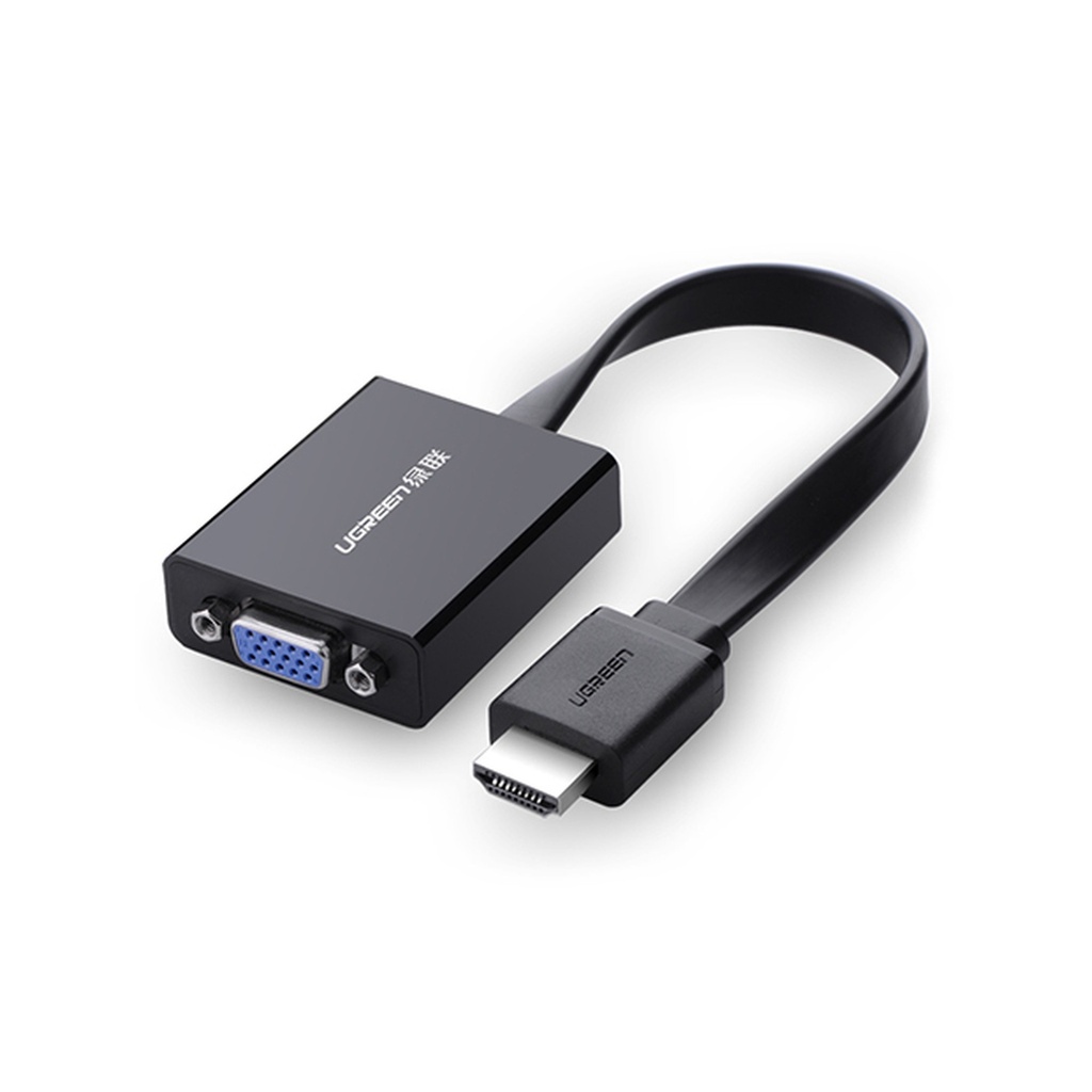 Adaptador HDMI a VGA Ugreen MM103 1 Puerto Micro USB y 1 Puerto 3.5mm 25CM 40248 - Negro