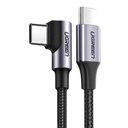 Cable USB-C a USB-C Angulo Recto Ugreen US255 60W 1M Carga Rapida 50123 - Negro
