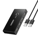 Hub Kvm Ugreen US216 de 2 Entradas y 4 Salidas USB-A 480MBPS Incluye Dos Cables USB-A 2.0 30767 - Negro