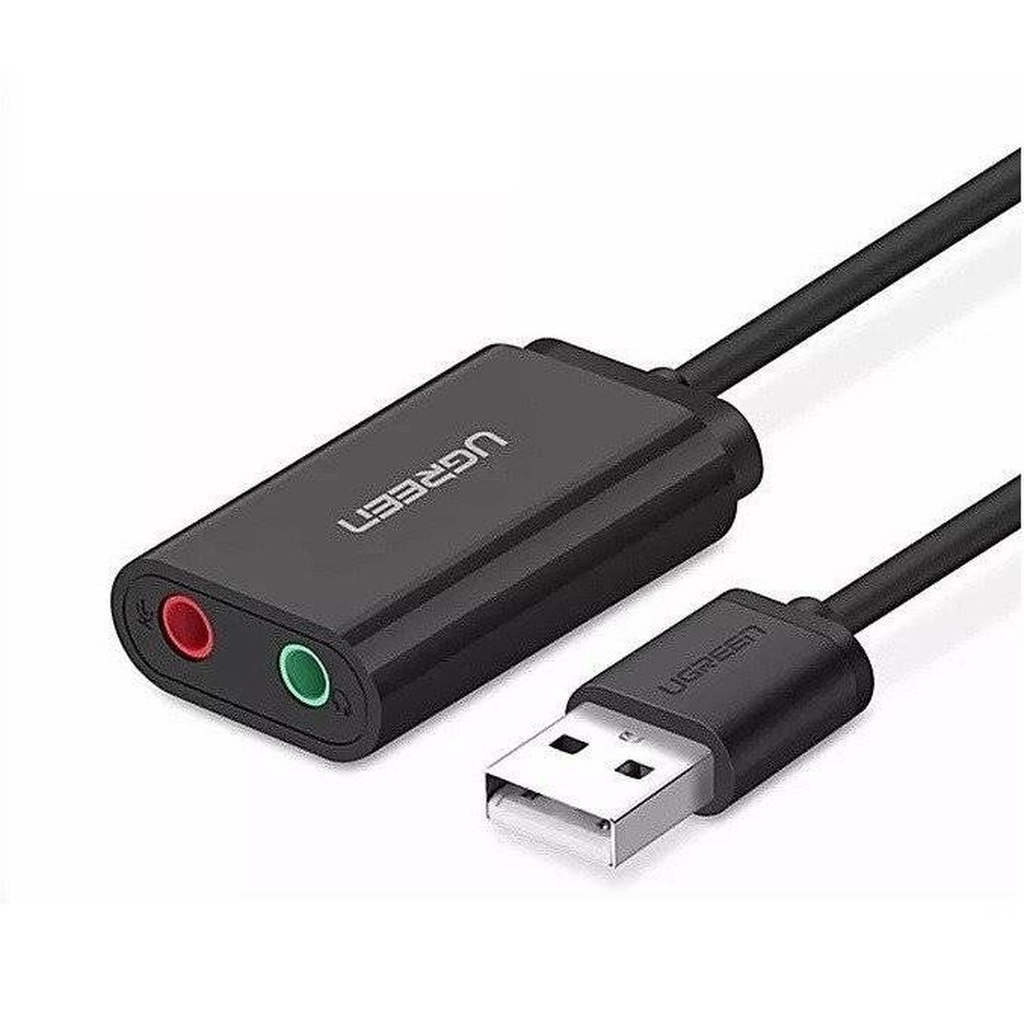 [AC1057] Adaptador de Audio Ugreen US205 USB-A a 3.5mm 48KHZ 30724 - Negro
