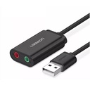 Adaptador de Audio Ugreen US205 USB-A a 3.5mm 48KHZ 30724 - Negro