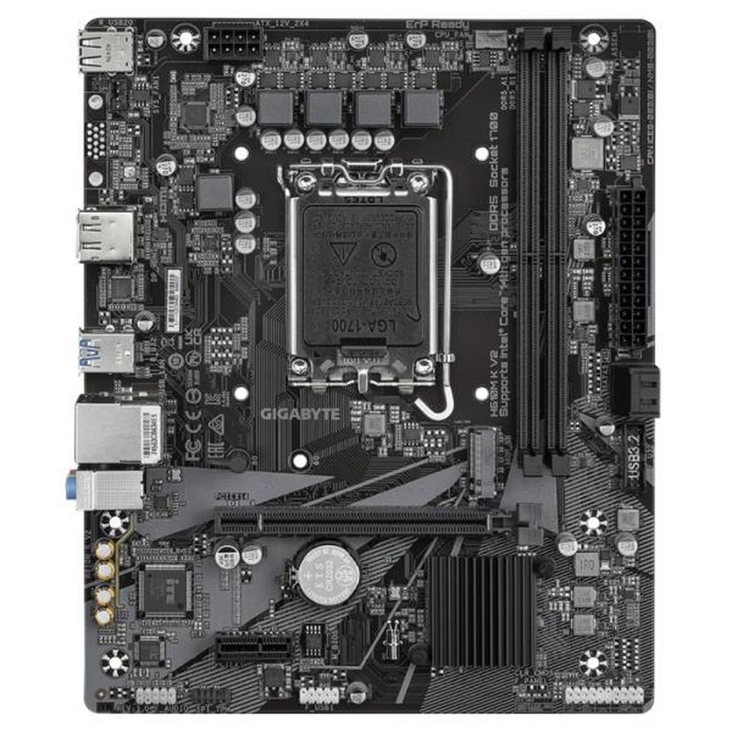 [CP8110] Tarjeta Madre Gigabyte H610M K V2 LGA1700 Micro Atx DDR5 - Negro