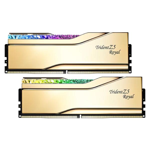 [AM8115] Memoria RAM Pc 32GB (2x16gb) G.skill Trident Z5 Royal DDR5 7200MHZ Cl34-1.40v Xmp F5-7200J3445G16GX2-TR5G - Dorado