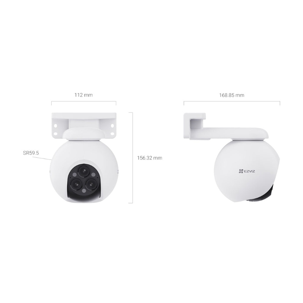 [SG2050] Cámara de Seguridad Ezviz H80F Multi 2K WIFI Ai Lentes 2.8/6/12mm Ir 30M Audio 2 Vías 303103464 - Blanco