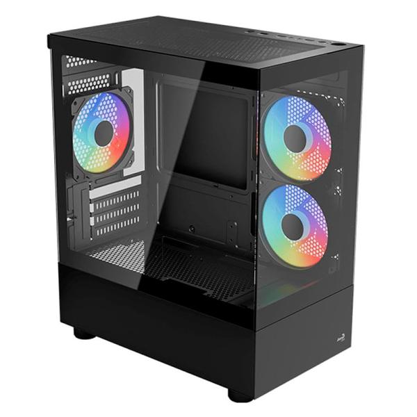 [CP3139] Case RGB Aerocool Viewport MINI-G-BK-V2 Mini Tower Ventiladores 3 de 120MM con Vidrio Frontal y Lateral Accm-es09133.11 - Negro