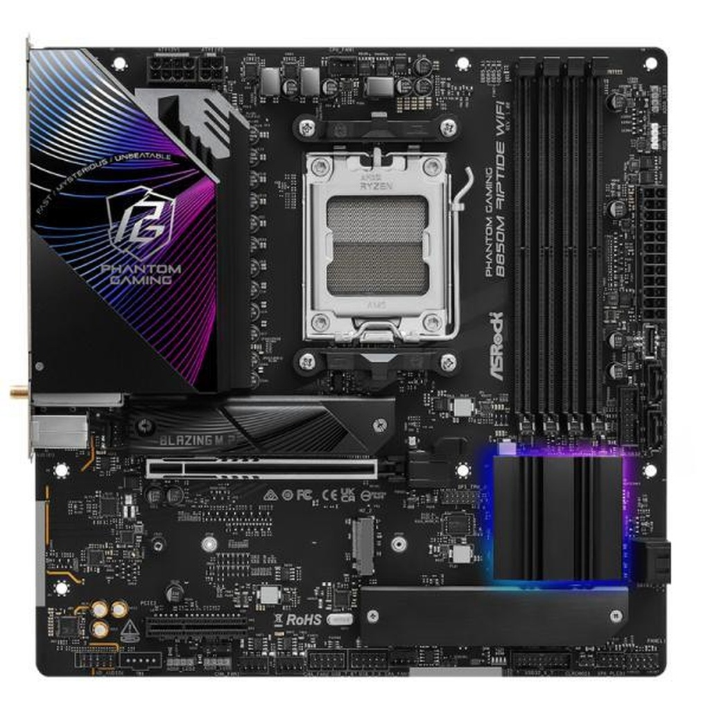 [CP8126] Tarjeta Madre Asrock B850M Riptide WIFI AM5 MICRO-ATX DDR5 - Negro