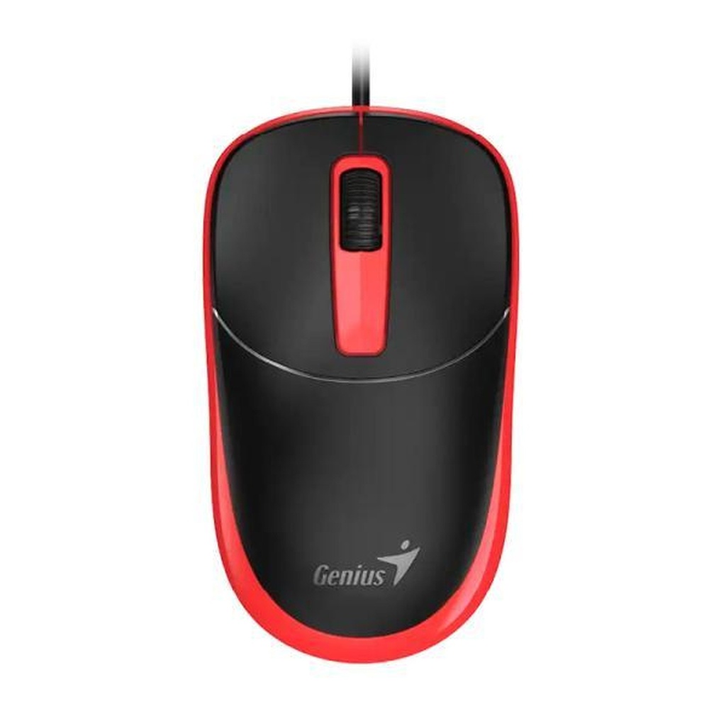 [PF5051] Mouse Genius DX-123 Alambrico USB-A 1200DPI 31010033402 - Negro/rojo
