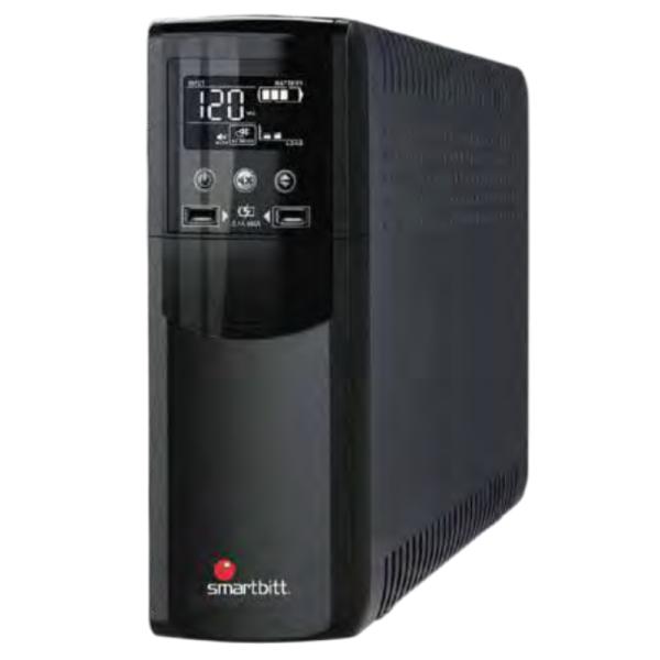 [RE6014] UPS Smartbitt SBNB1500P 1500VA 900W Prime Entrada y Salidas Nema USB RJ45 - Negro