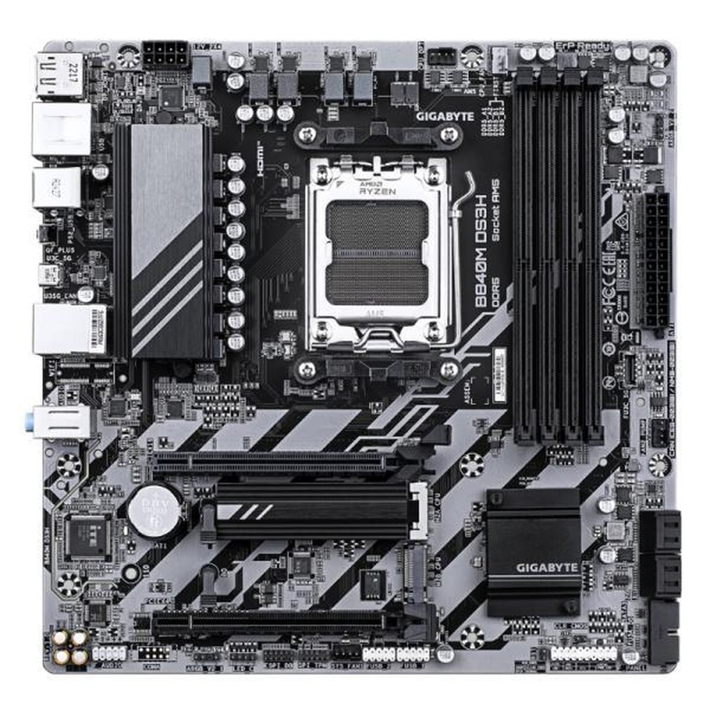 [CP8133] Tarjeta Madre Gigabyte B840M DS3H AM5 Micro Atx DDR5 - Negro/plateado