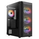 Case RGB Aerocool BEAM-G-BK-V2 Mid Tower Ventiladores 4 de 120MM con Vidrio Lateral Accm-pv37043.11 - Negro