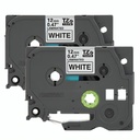 Brother Cinta TZE2312PK 12mm x 8m Negro/Blanco 2 Pack