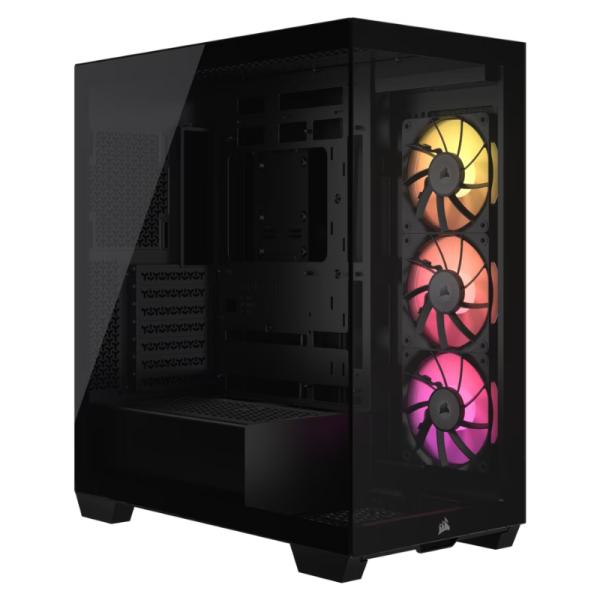 [CP3151] Case RGB Corsair Icue Link 3500X Mid Tower Ventiladores 3 de 120MM con Vidrio Lateral y Frontal CC-9011280-WW - Negro