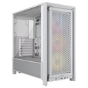 Case RGB Corsair Frame 4000D Rs Mid Tower Ventiladores 3 de 120MM con Vidrio Lateral y Malla Frontal CC-9011297-WW - Blanco