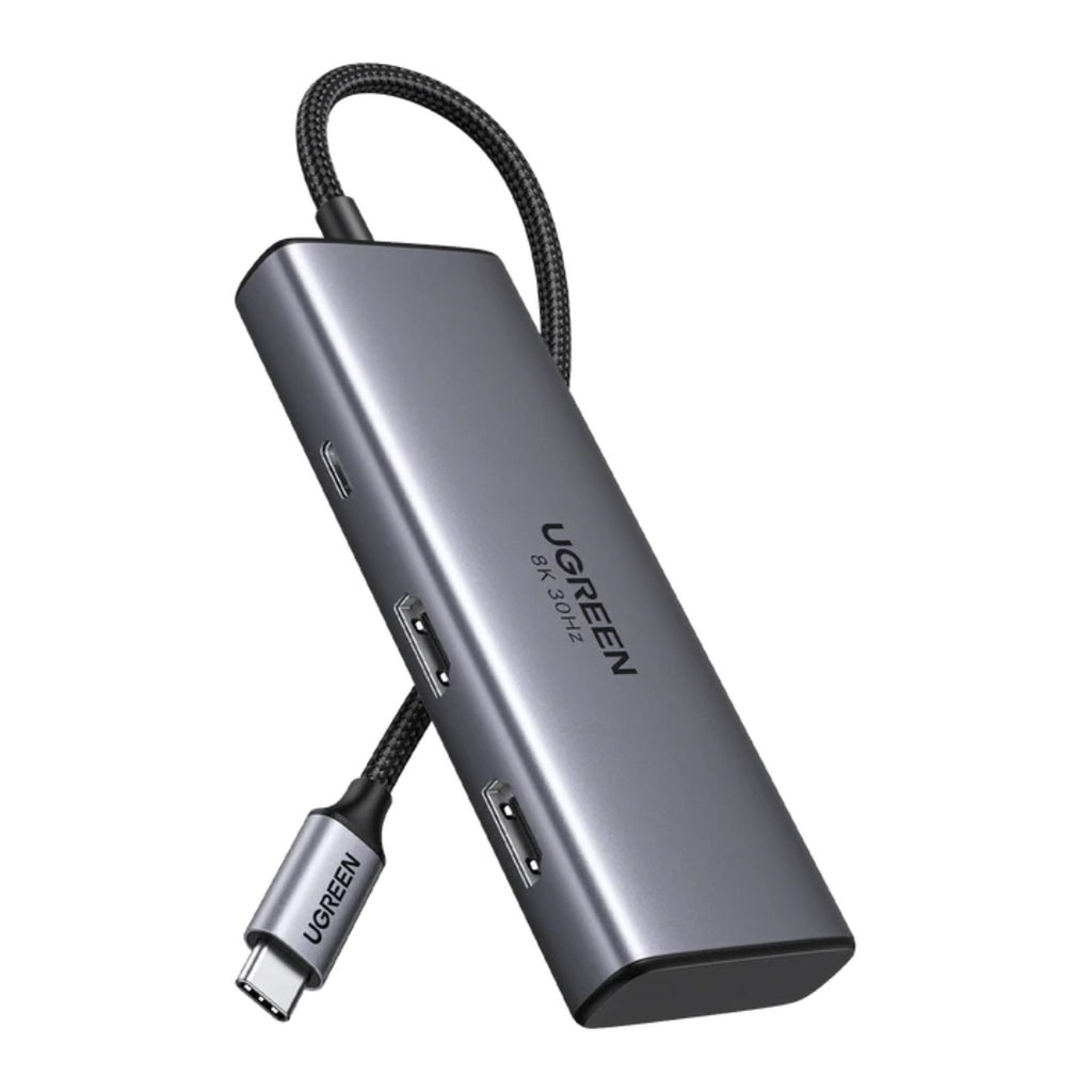 [AC10034] Hub Ugreen CM498 6 en 1 USB-C 2 Puertos HDMI 2 Puertos USB-A y 2 Puertos USB-C 4k@60hz 15852 - Gris