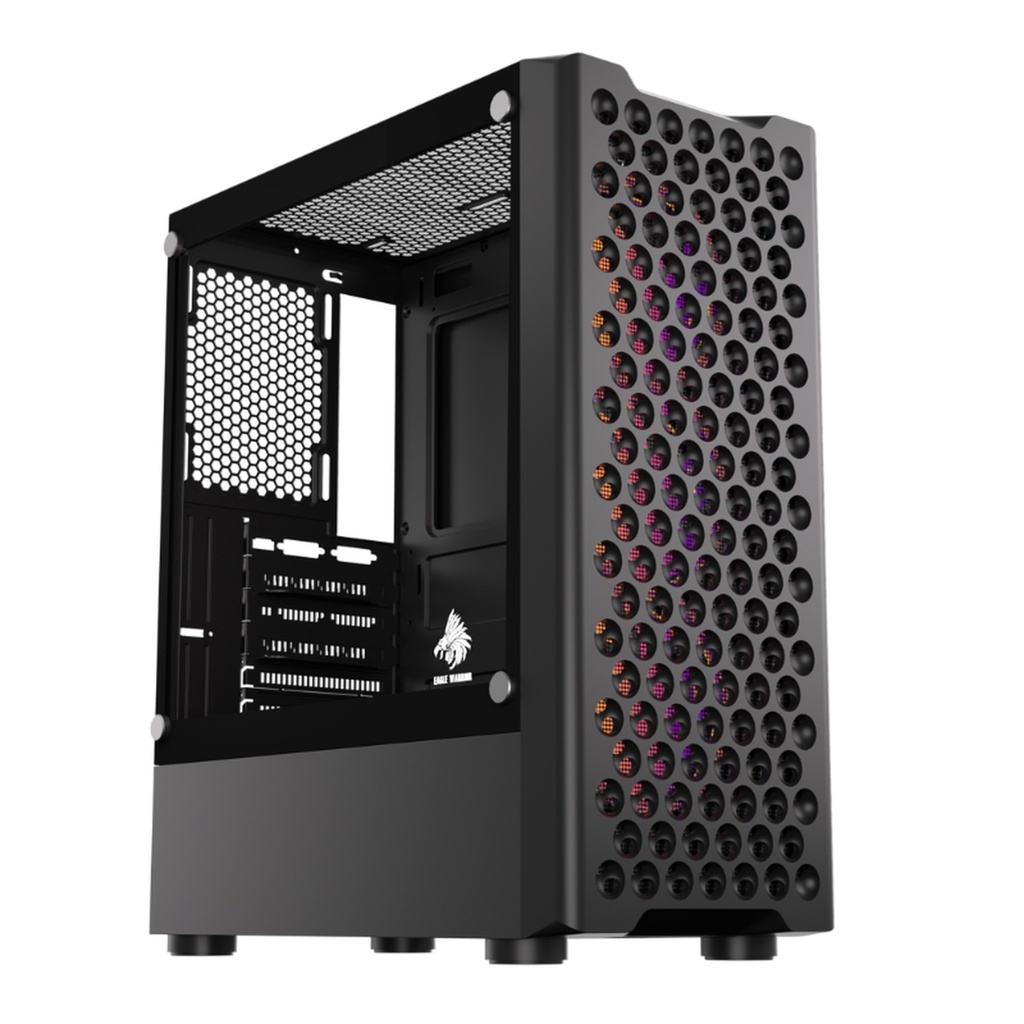 [CP3176] Case RGB Eagle Warrior Cg06z5ra002c Mid Tower Ventiladores 3 de 120MM con Vidrio Lateral y Malla Frontal - Negro