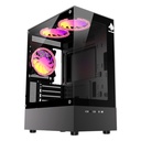 Case RGB Eagle Warrior Cg70ahra002c Mini Tower Ventiladores 3 de 120MM con Vidrio Frontal y Lateral - Negro