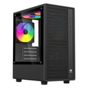 Case Eagle Warrior Cg02anra002c Mini Tower Ventiladores 3 de 120MM Panel de Vidrio Lateral - Negro