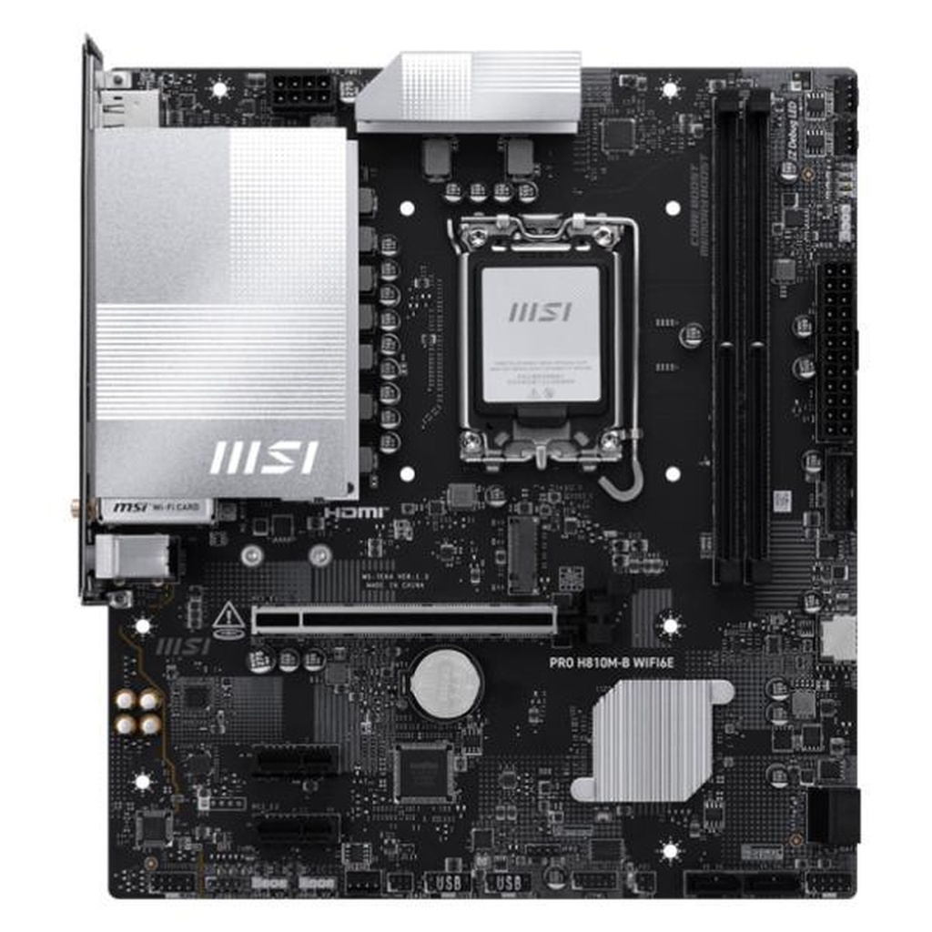 [CP8147] Tarjeta Madre Msi PRO H810M-B WIFI6E Lga 1851 Micro Atx DDR5 911-7E64-003 - Negro