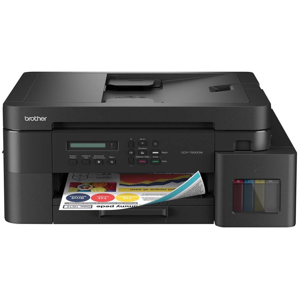 [IM2018] Impresora Brother DCPT830DW Tanque de Tinta 3 en 1 WI-FI / Ethernet / USB 2.0 / Airprint / Mopria Duplex Automático - Negro