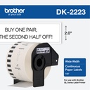 Rollo Etiquetas Continuo Brother DK2223 50mm Blanco
