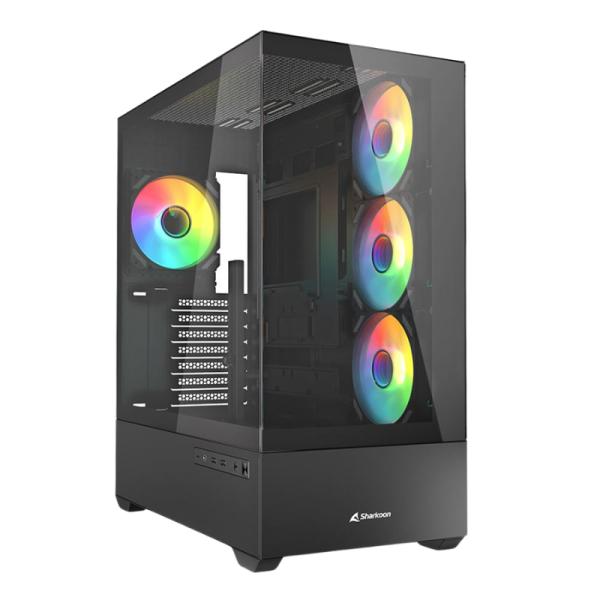 [CP3190] Case RGB Sharkoon AK6 Mid Tower Ventiladores 4 de 120MM con Vidrio Lateral 4044951041695 - Negro