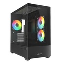 Case RGB Sharkoon MK6 Mid Tower Ventiladores 3 de 120MM con Vidrio Lateral 4044951041794 - Negro