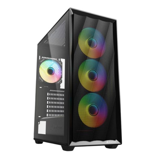 [CP3196] Case RGB Sharkoon VK4 Mid Tower Ventiladores 4 de 120MM con Vidrio Lateral 4044951044115 - Negro